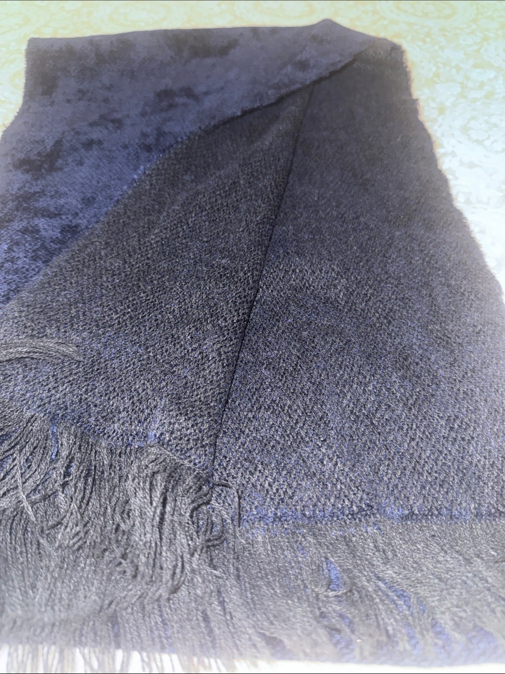 Classic dark blue Fringe Wrap Scarf for Women Italy ๐ฎ๐น made - Picture 9 of 9